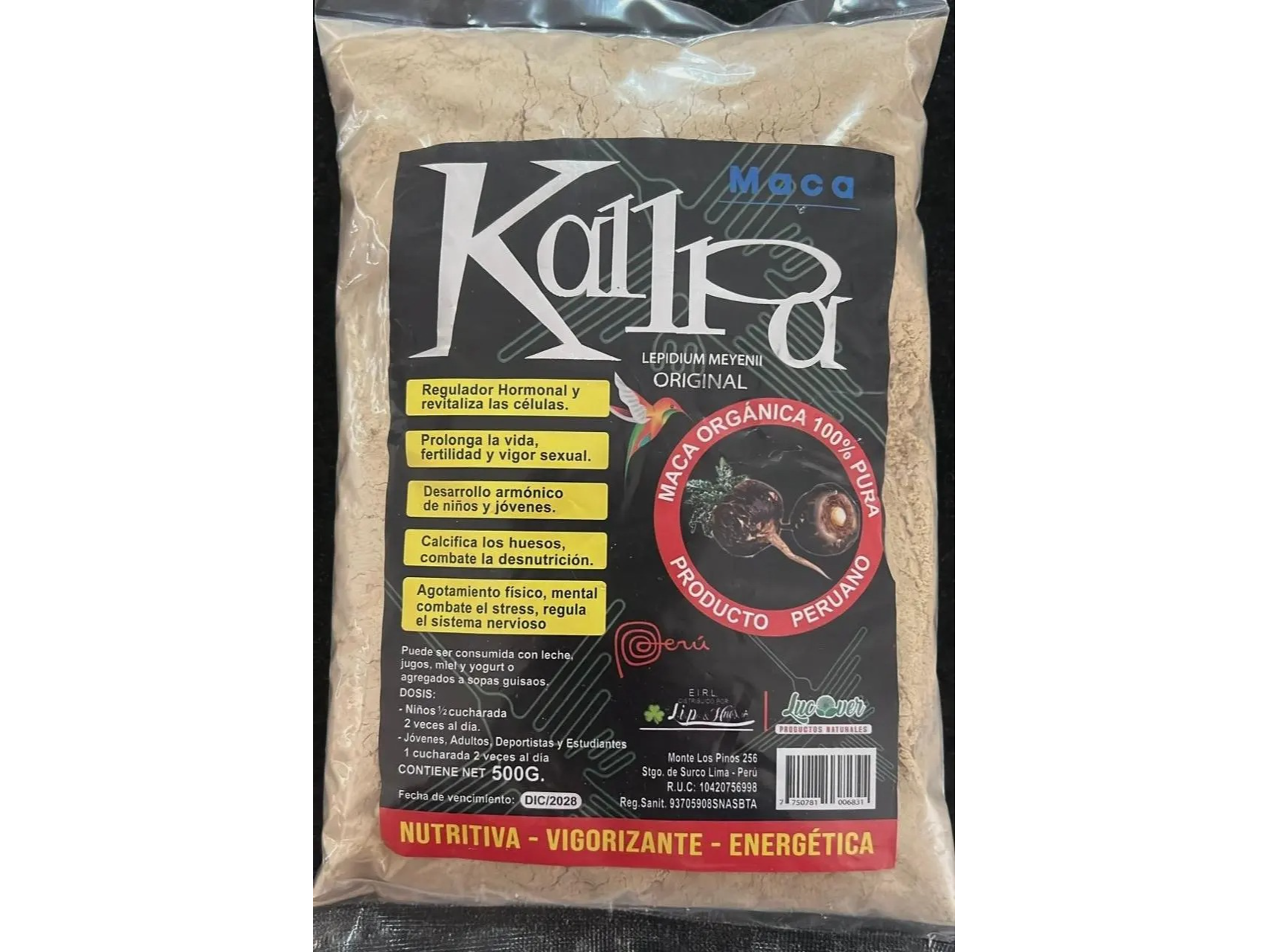 Maca Peruana Negra 500g