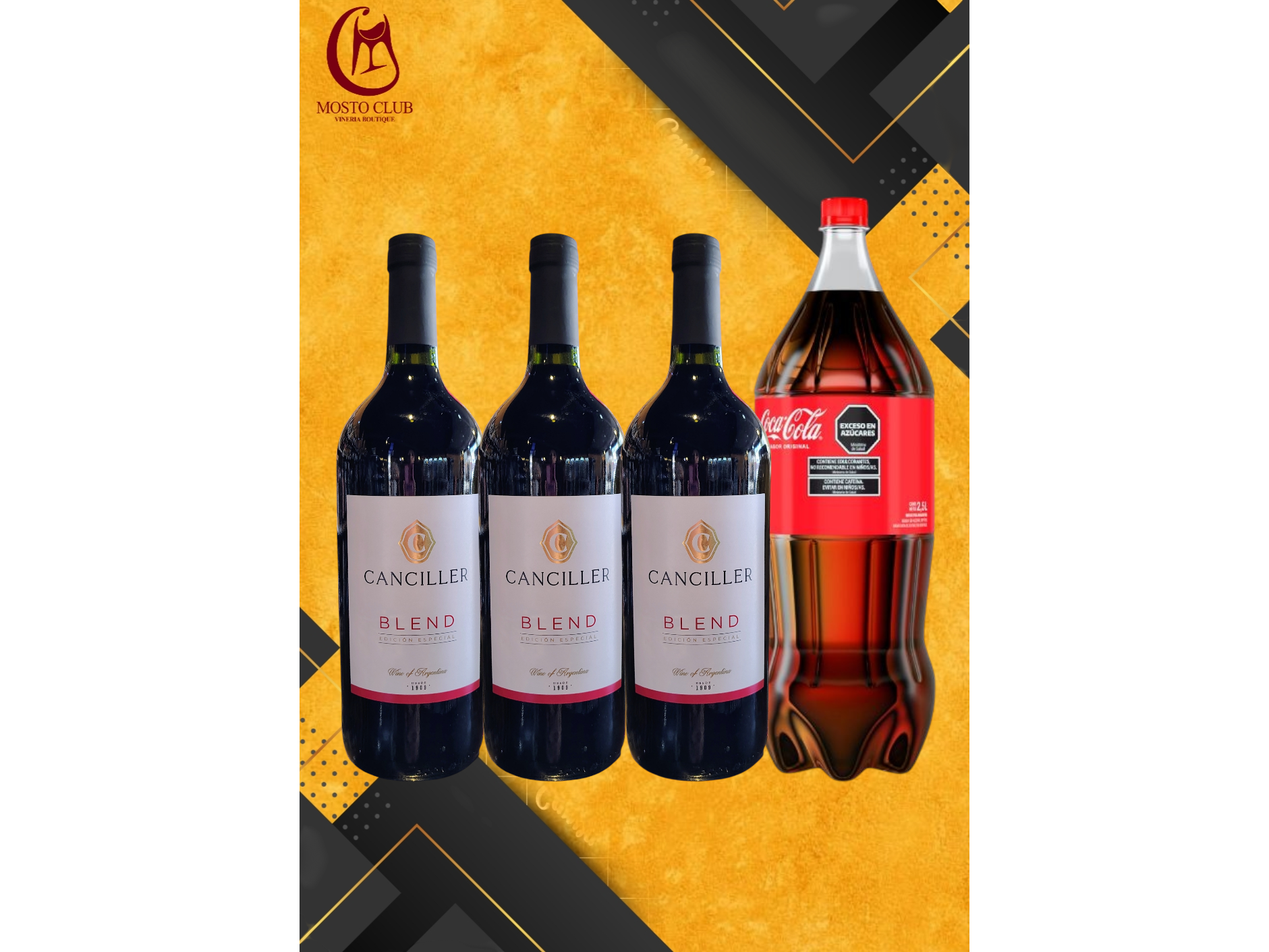 Tres Canciller + Coca 2.5L