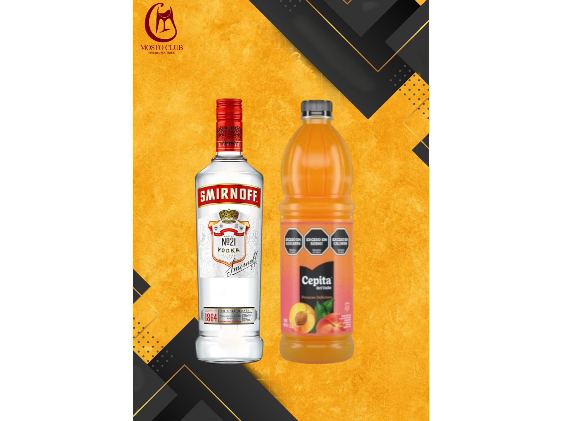 Smirnoff clasico + Cepita 1.5 durazno