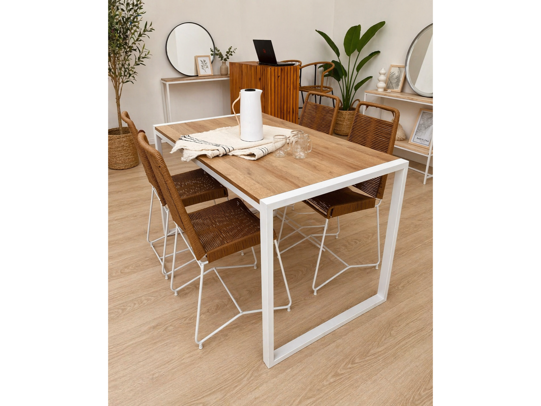 MESA INSDUSTRIAL + SILLAS TULUM