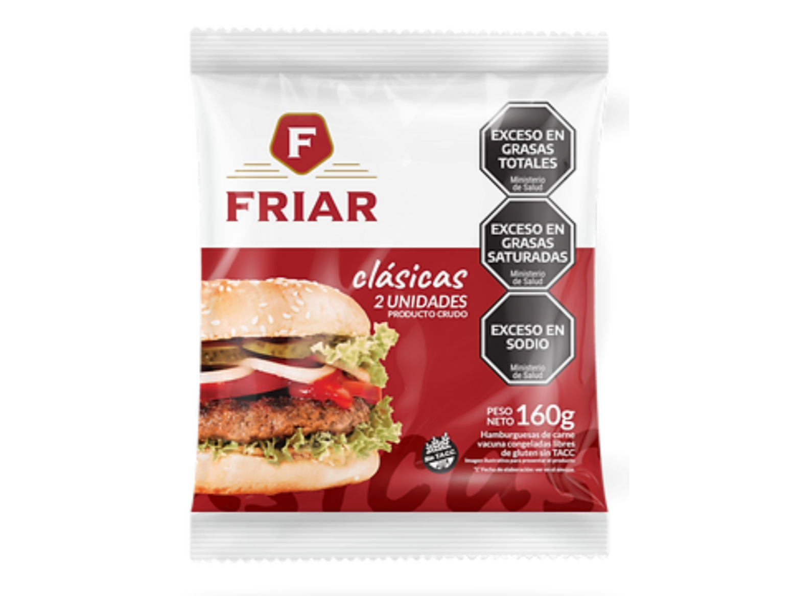 Hamburguesas de carne FRIAR 2 x 80 grs. 30 paquetes de 160 grs.