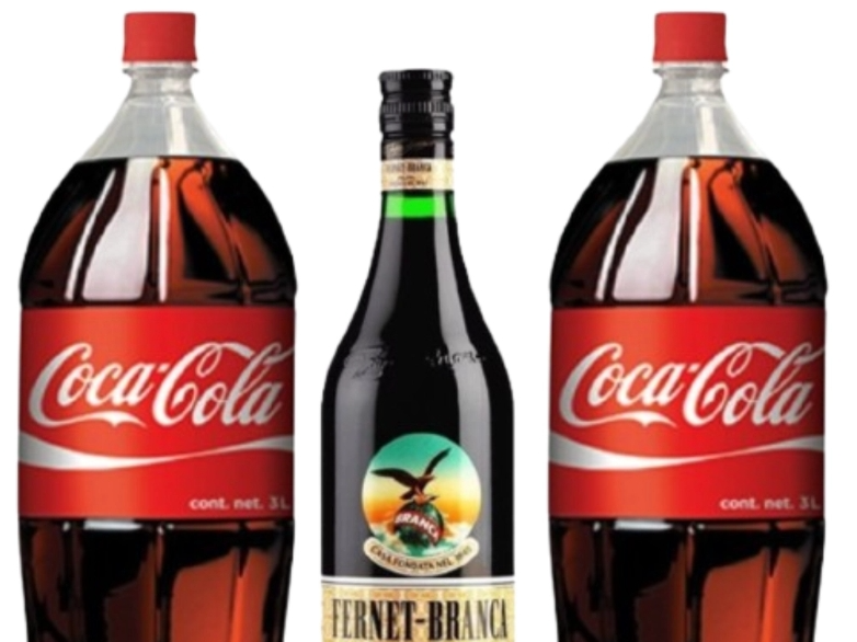 1 fernet Branca 750 + 2 Coca Cola 2.5 lts