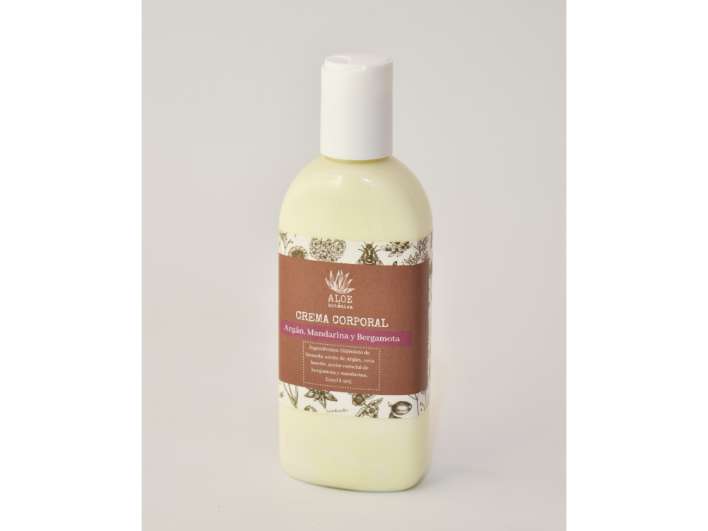 Crema corporal argan, mandarina y bergamota Aloe Botanica 200ml