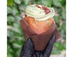 Muffin de Pistacho con Relleno de Frambuesa (Grande)
