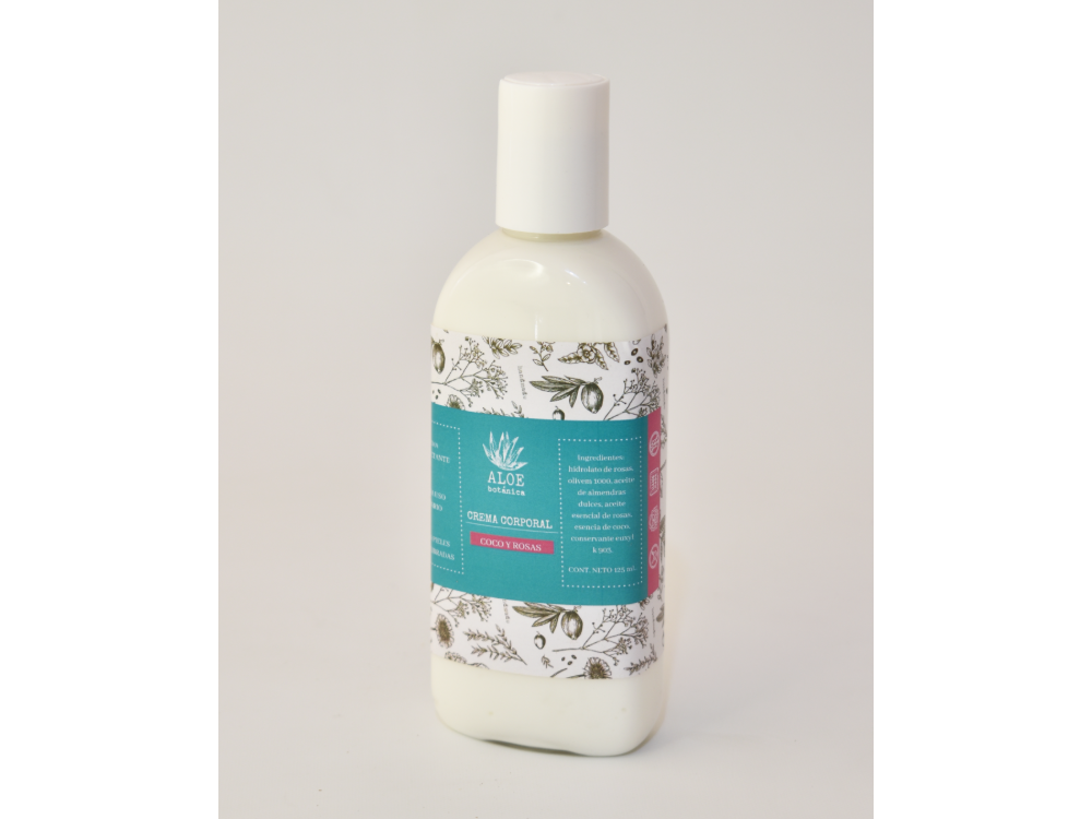 Crema corporal hidratante almendras, coco y rosas 200ml