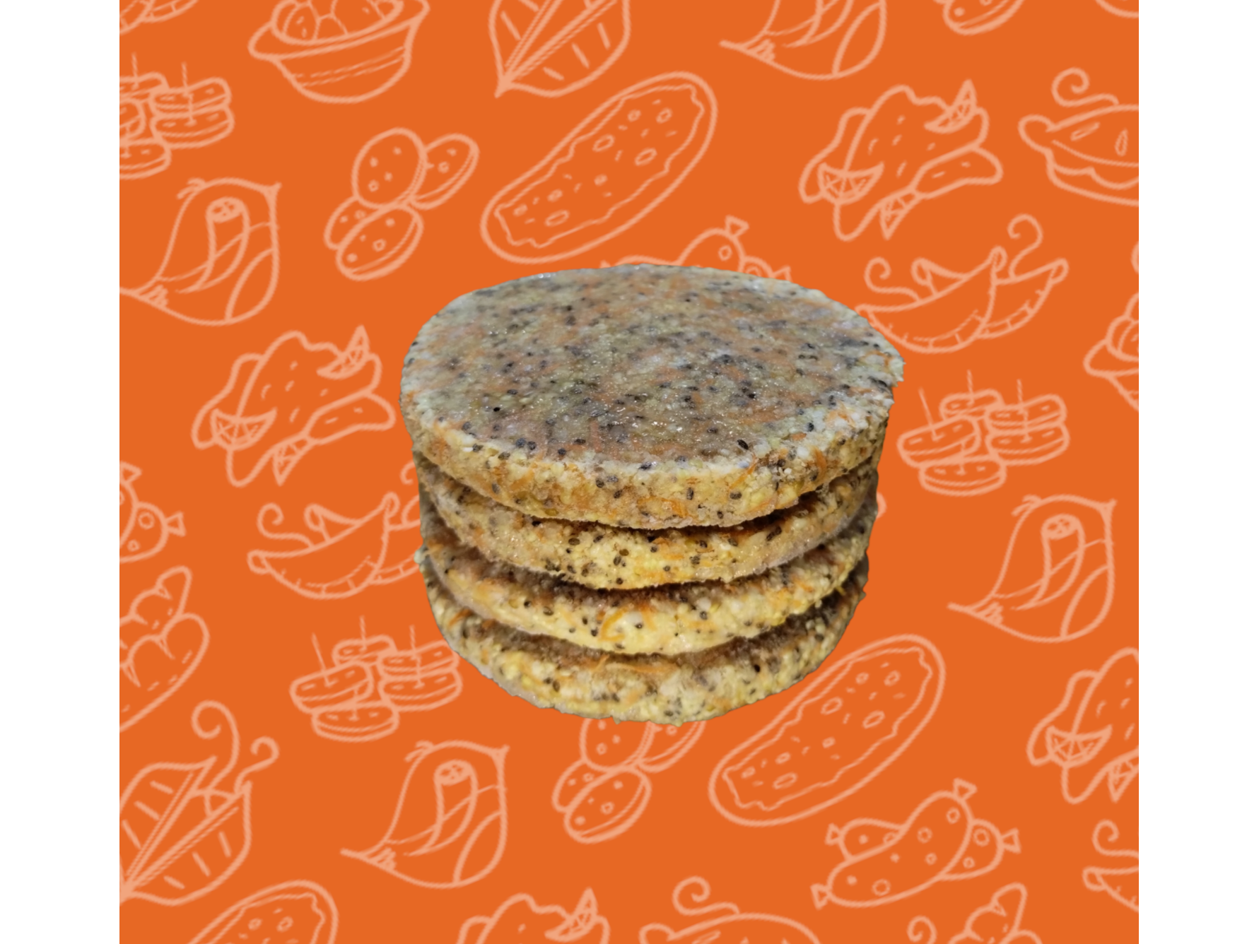 Medallón de Mijo y Chia Con zanahoria y semillas de chía (140grs. c/u) x 4u.