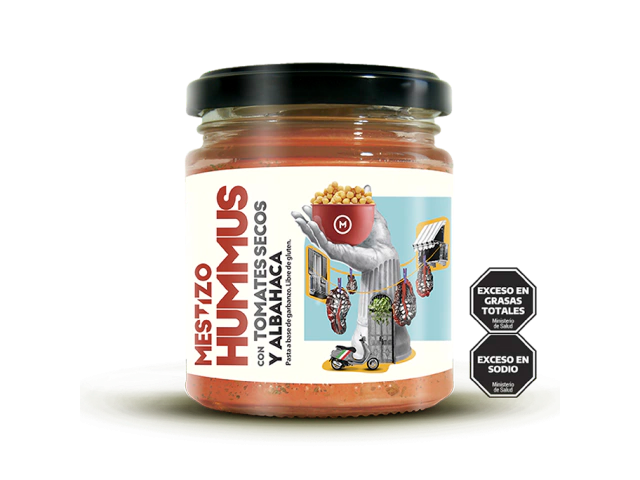 Humus con Tomates Secos y Albahaca