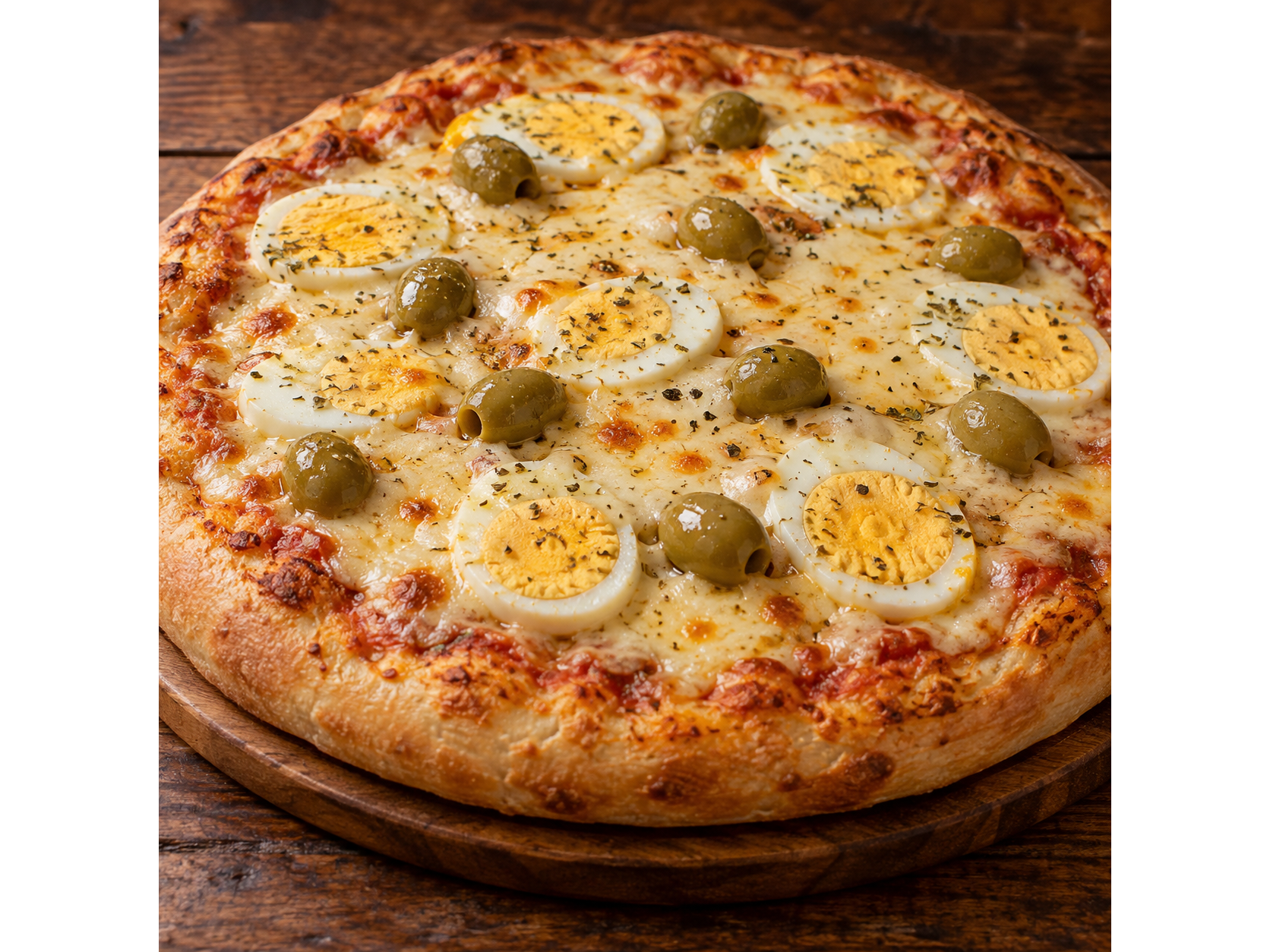 Pizza con huevo