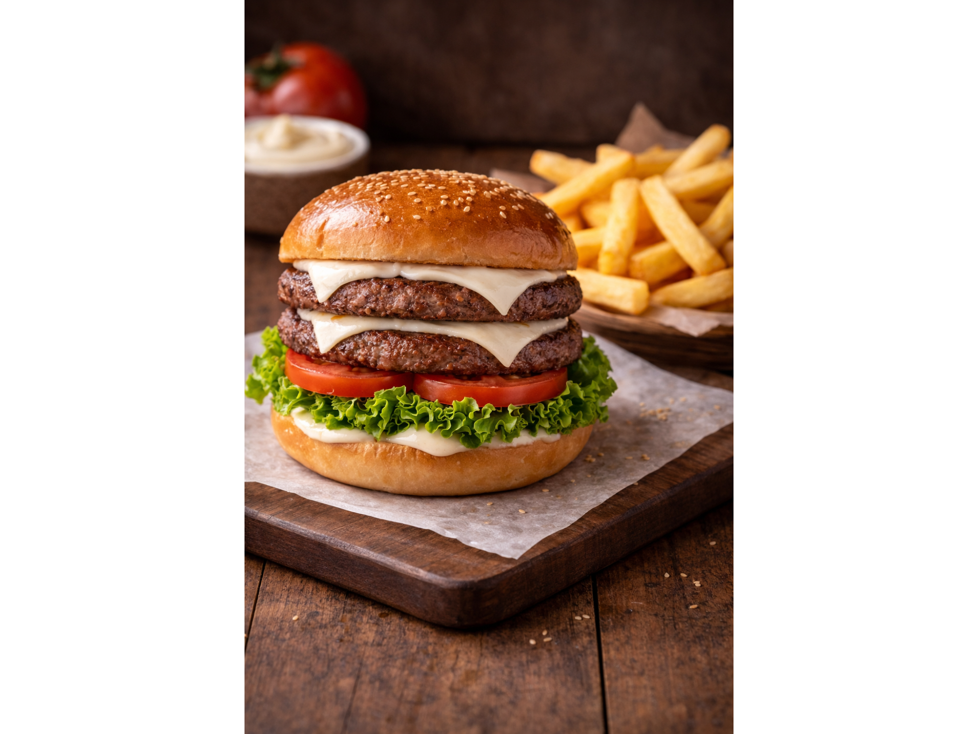 Burger doble con papas