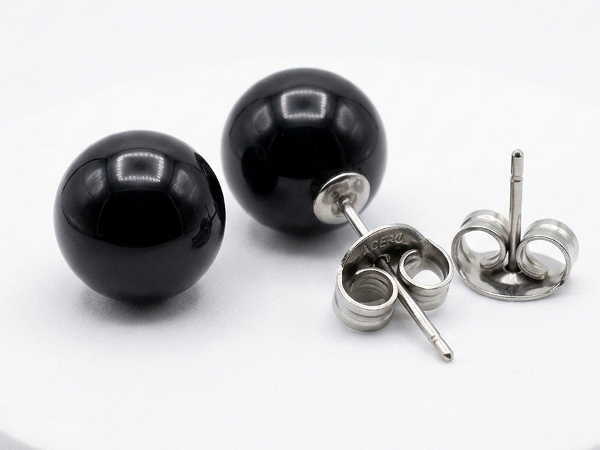 Aros perlas Negro