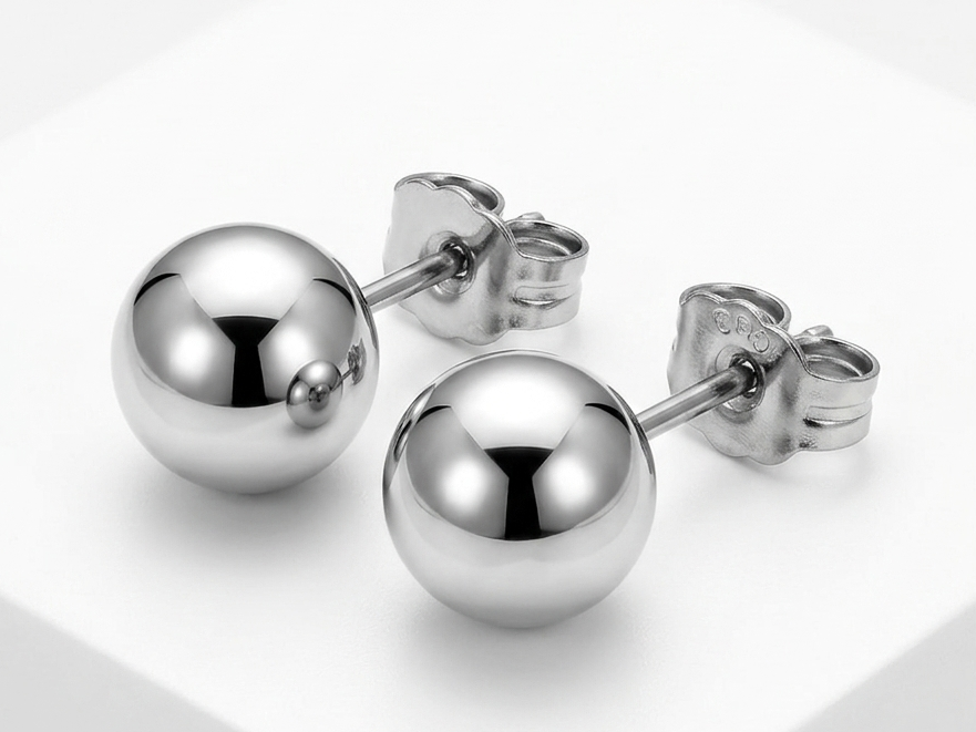 Aros perlas plateados