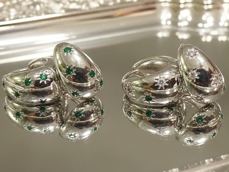 Aros acero inflado con strass