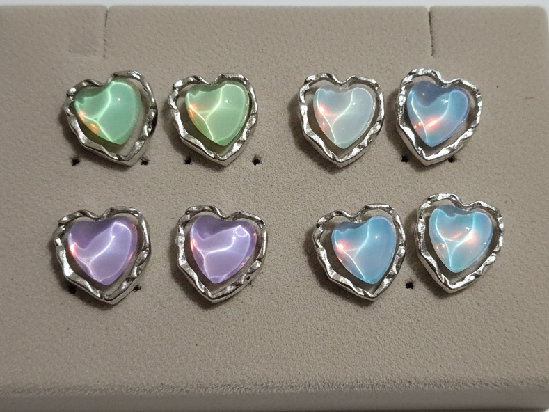 Aros corazón tornasol acero quirurgico