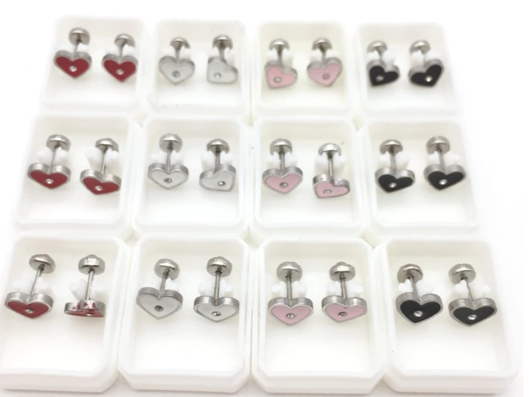 Abridores corazon esmaltado c/ strass