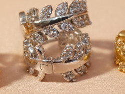 Argollas hojitas strass