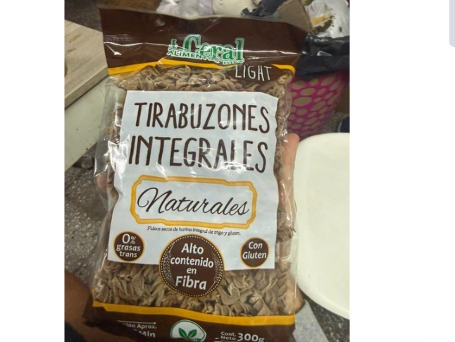 Fideos light tirabuzón integrales natural