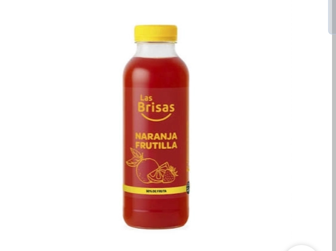 Jugo orgánico de naranja y frutilla