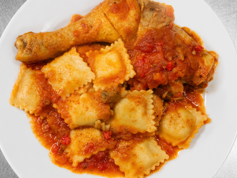 Ravioles con pollo