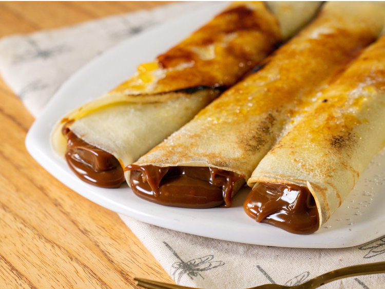 Panqueque con dulce de leche