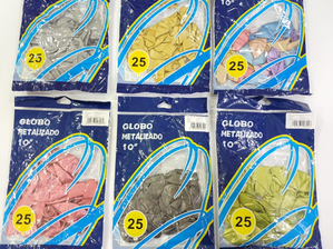 globo chrome 10" x 25un. de Piruleta Cotillon Corrientes