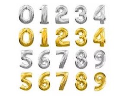 globo metalizado NUMERO 14" plateado o dorado