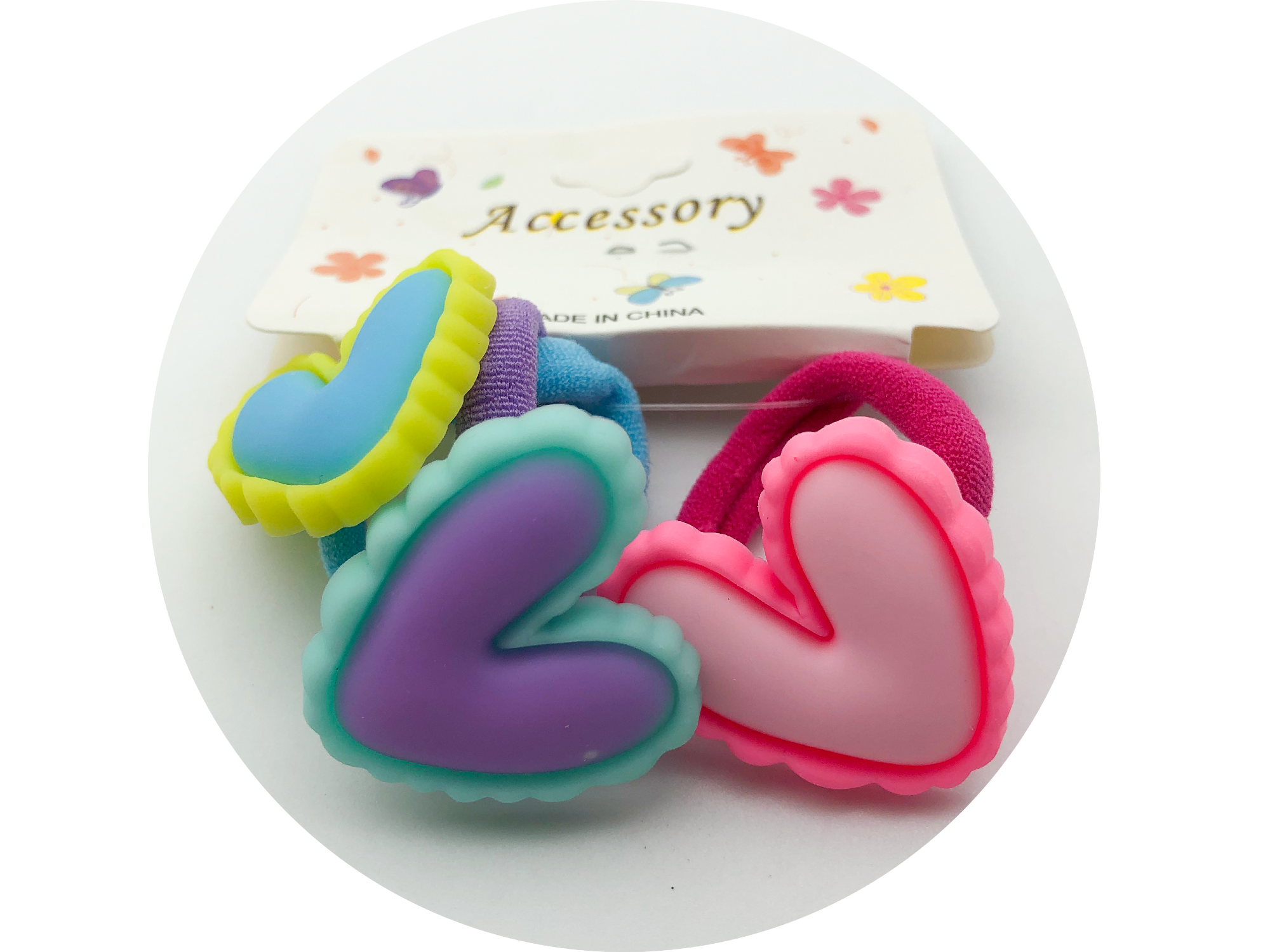 Set gomitas de pelo Corazon x3 unidades de Piruleta Cotillon Corrientes