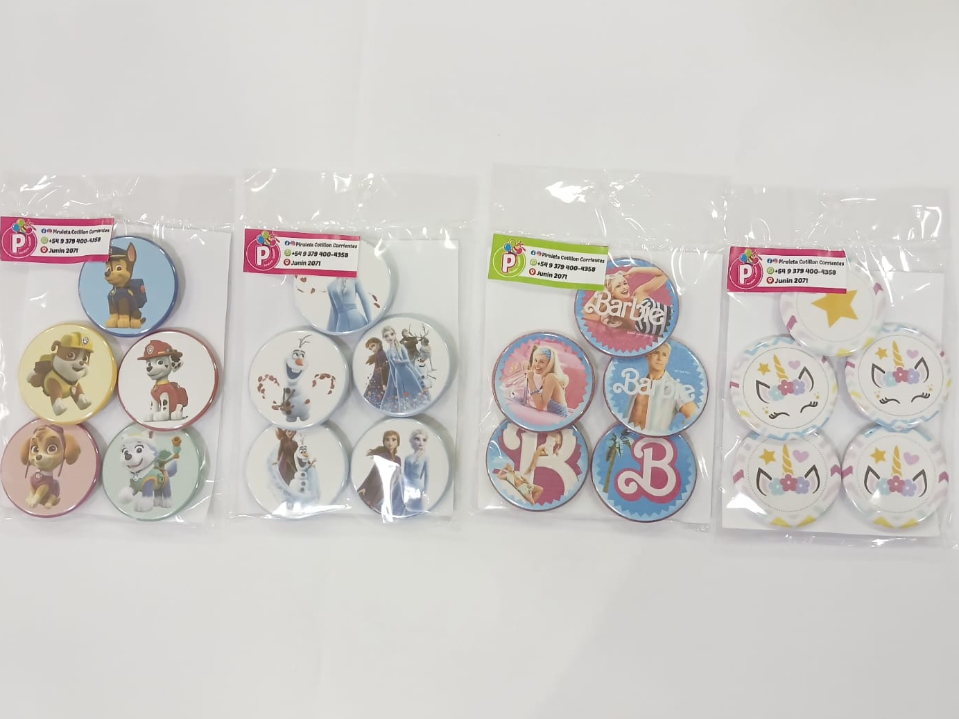 Pin personajes por 5 unidades de Piruleta Cotillon Corrientes