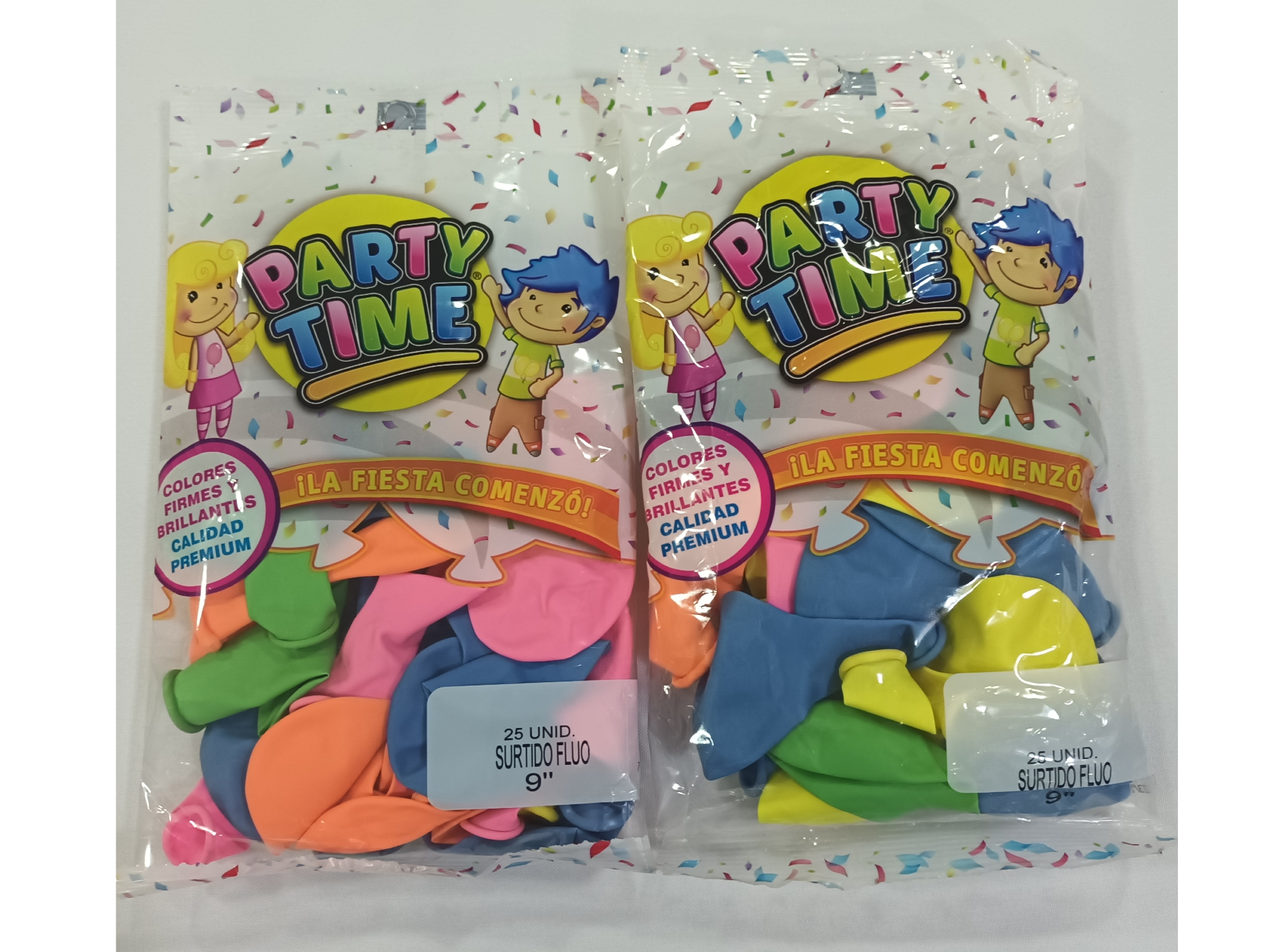 Globo FLUO party time 9" x 25un.