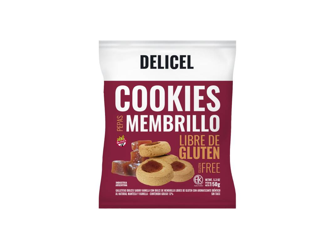 COOKIES PEPAS DE MEMBRILLO " DELICEL" 200 gr