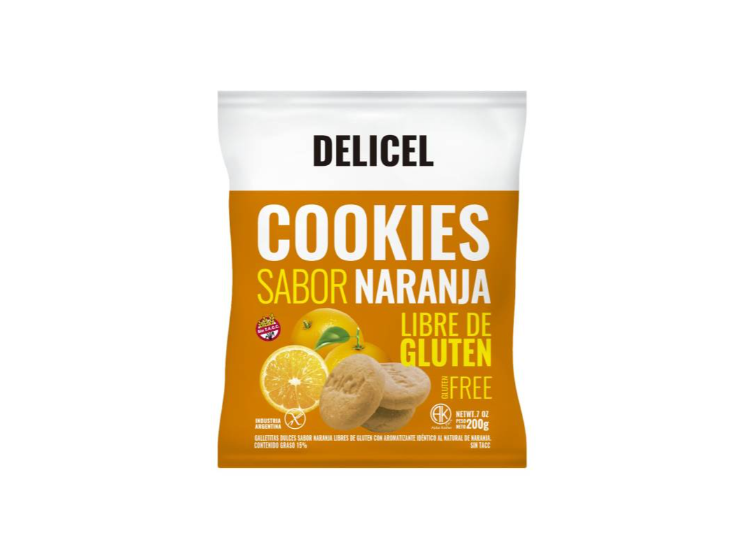 COOKIES SABOR NARANJA "DELICEL" 200 gr