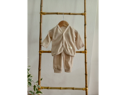 Conjunto Waffle, Natural, de 0 a 3 meses.