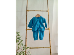 Conjunto Waffle, Azul Electrico, de 0 a 3 meses.