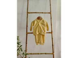 Conjunto Waffle, Amarillo, de 0 a 3 meses.