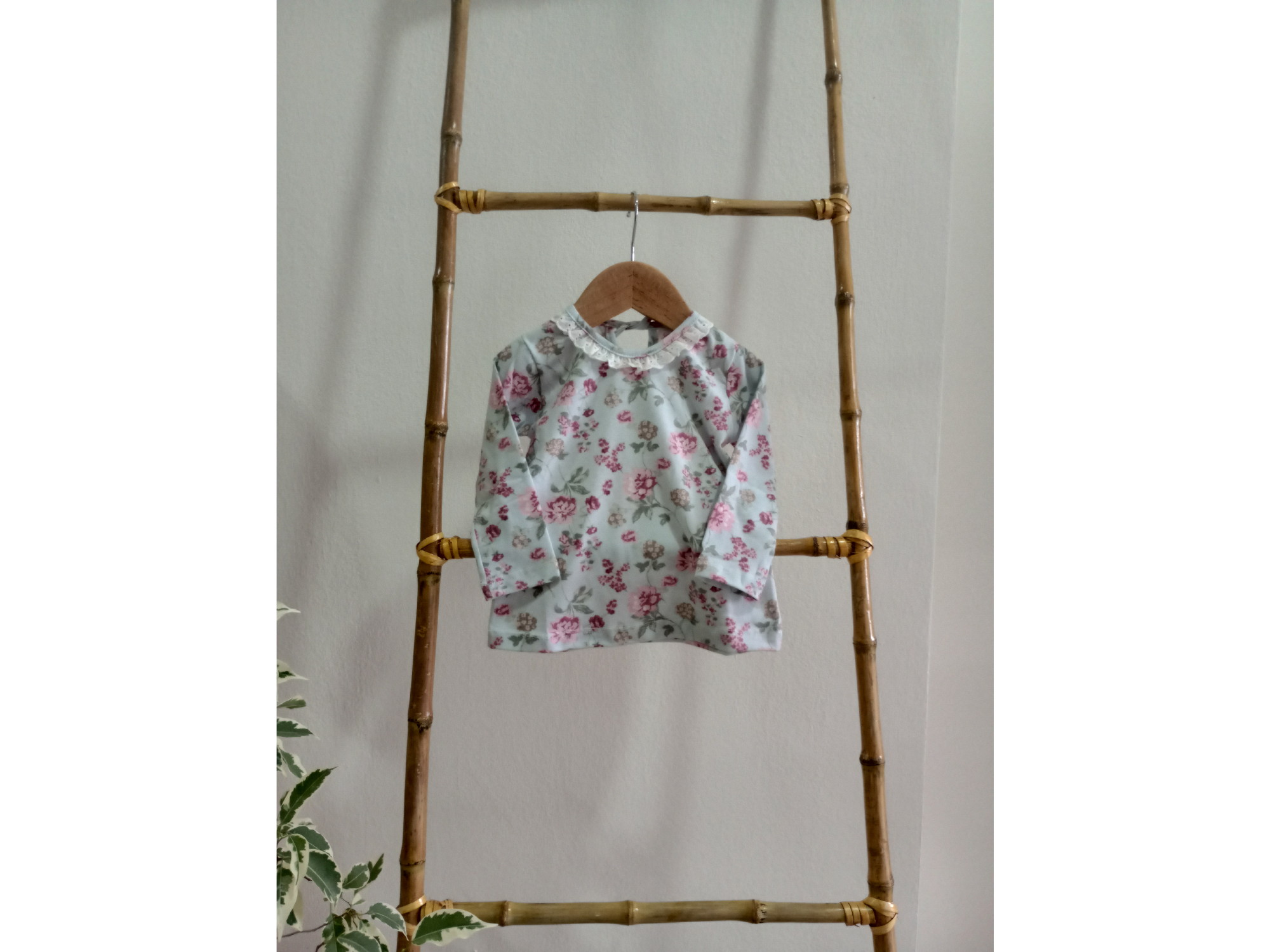 Remera Manga Larga  Algodon Flores