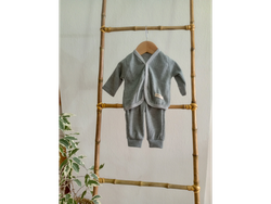 Conjunto Waffle, Gris, de 0 a 3 meses.