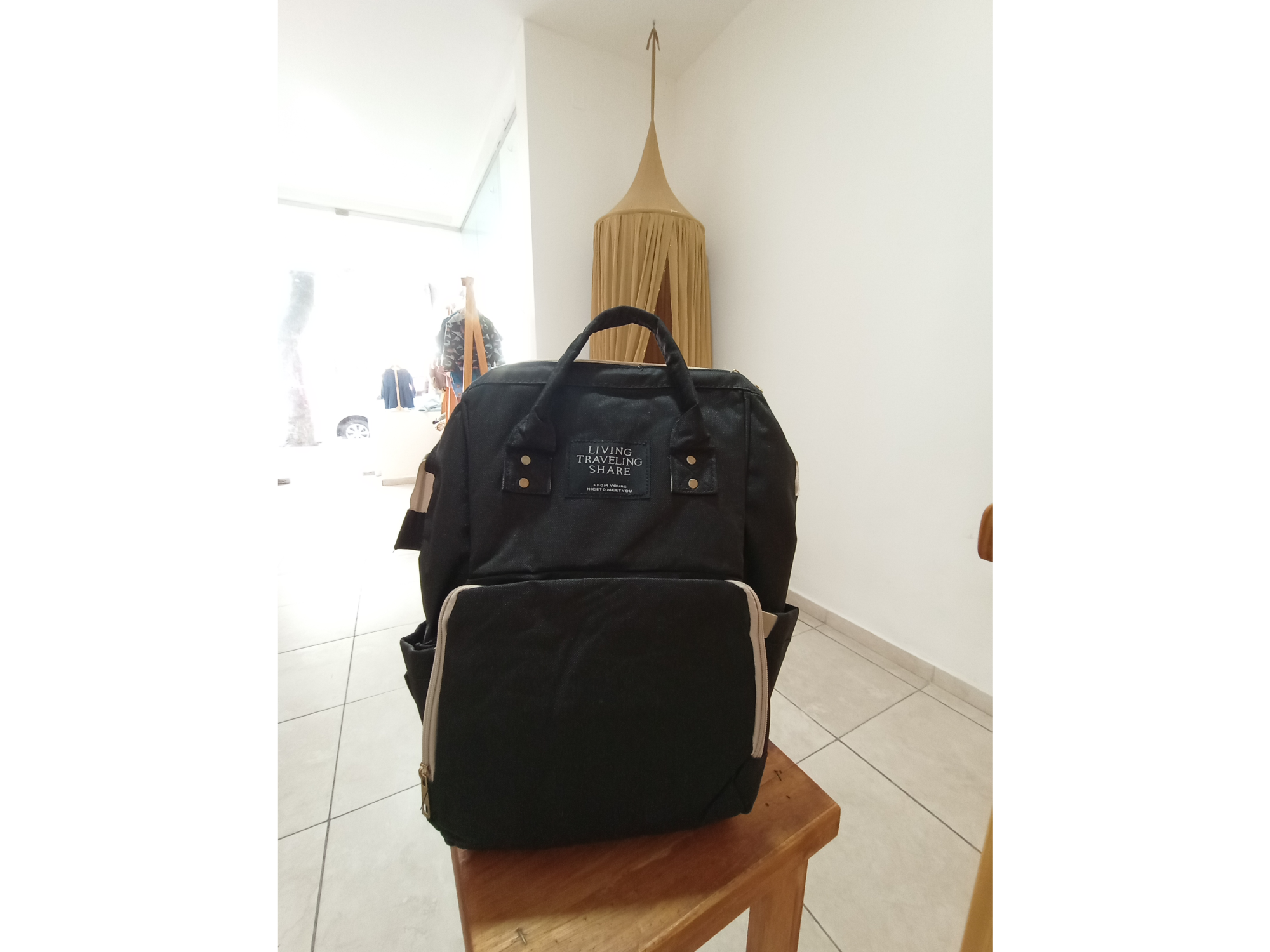 Mochila maternal negra