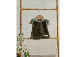 Chaleco Corderito, Verde Musgo, de 0 a 9 meses.