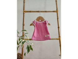 Chaleco Wafle, Frisado, Fucsia, de 0 a 9 meses.