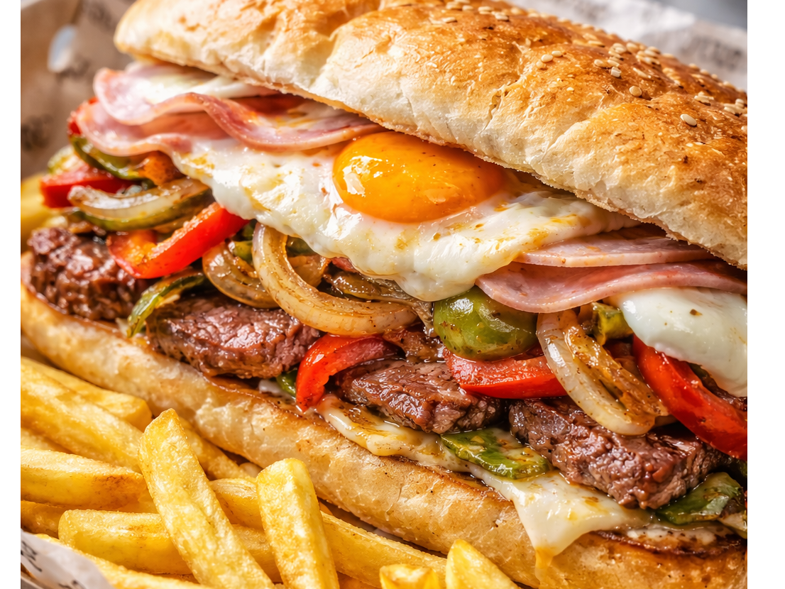 Lomo chacarero + Fritas