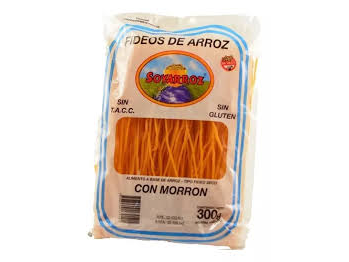 FIDEOS DE ARROZ  CON MORRON. SIN GLUTEN