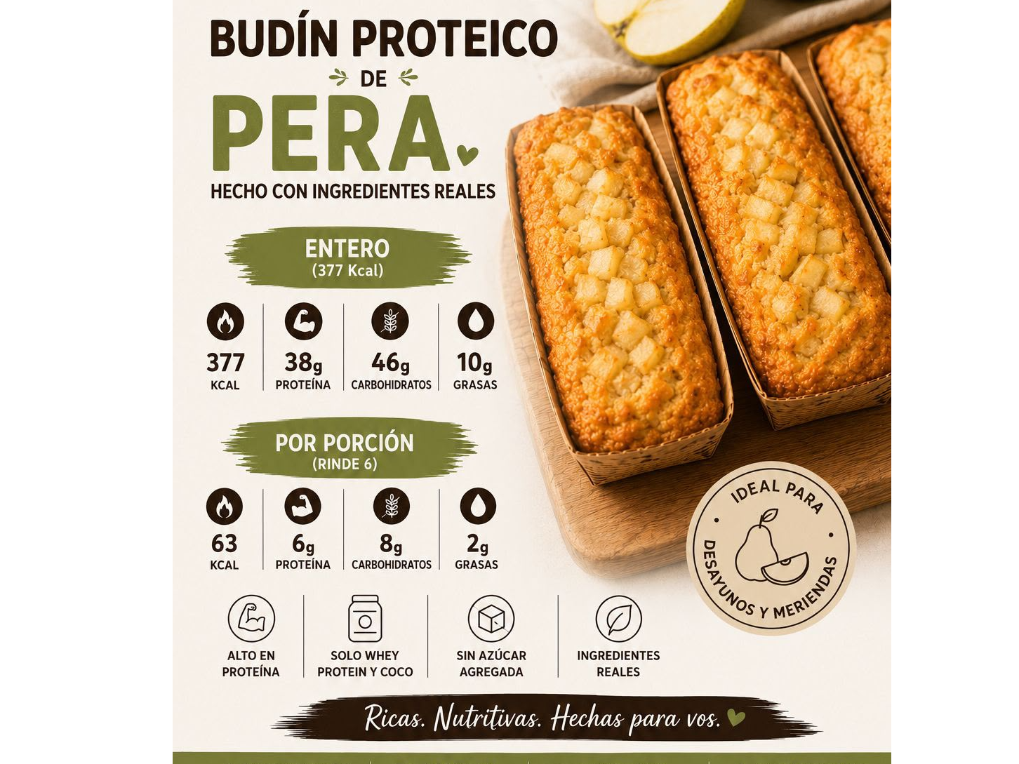 BUDIN PROTEICO PERA
