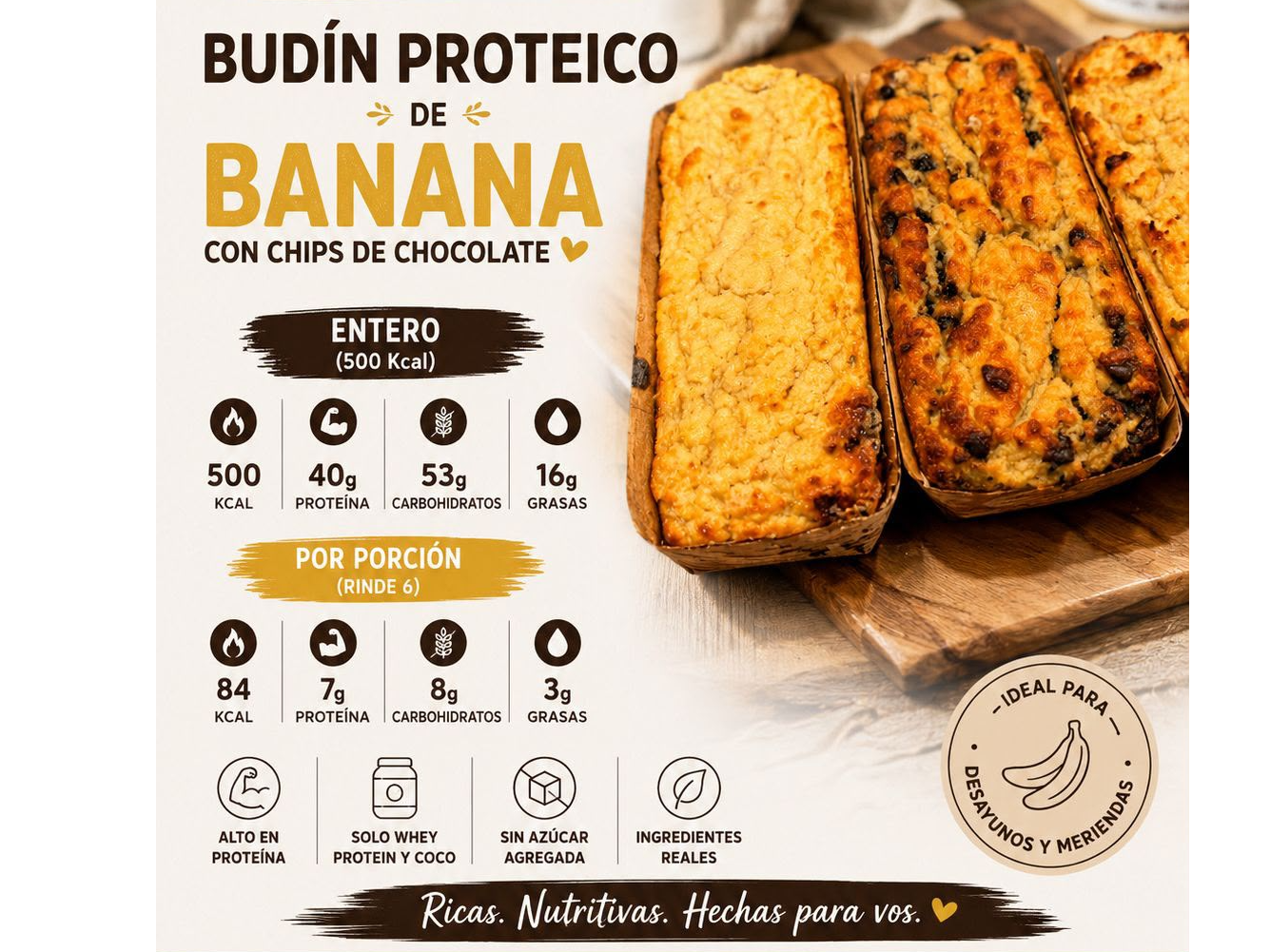 BUDIN PROTEICO  BANANA