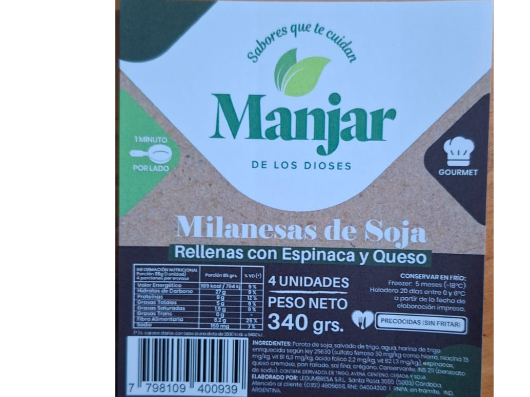 MILA DE SOJA CON ESPINACA Y QUESO