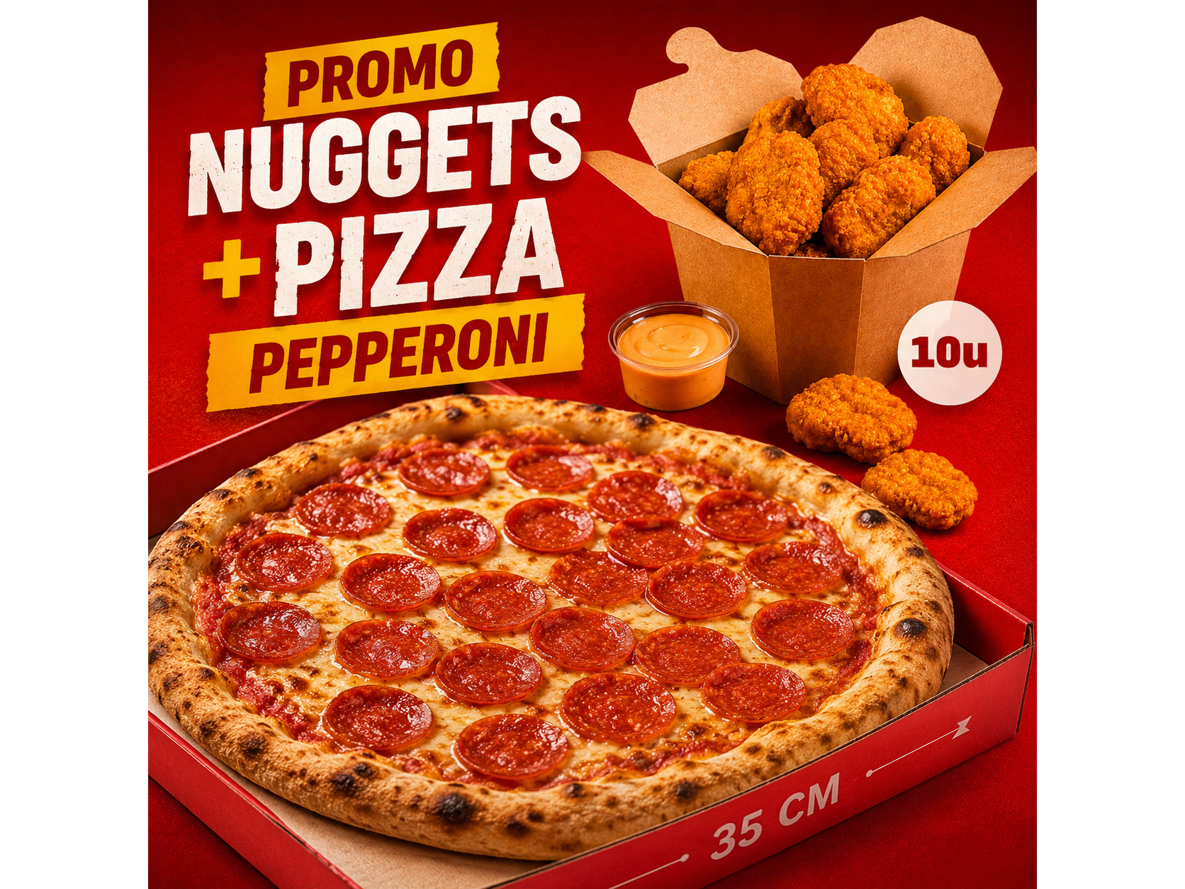 Pepperoni Familiar + Nuggets de Pollo