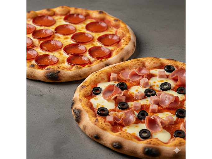 Napo jamón 🍅 + Doble pep 🍕🍕