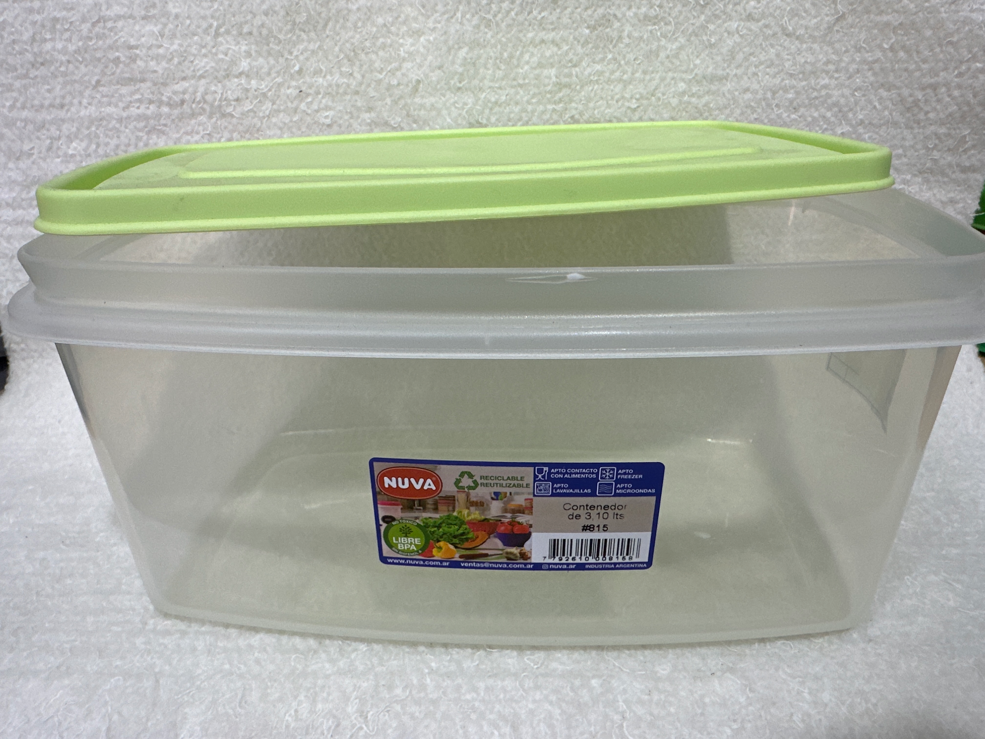 Taper Nuva rectangular 3,10Lts