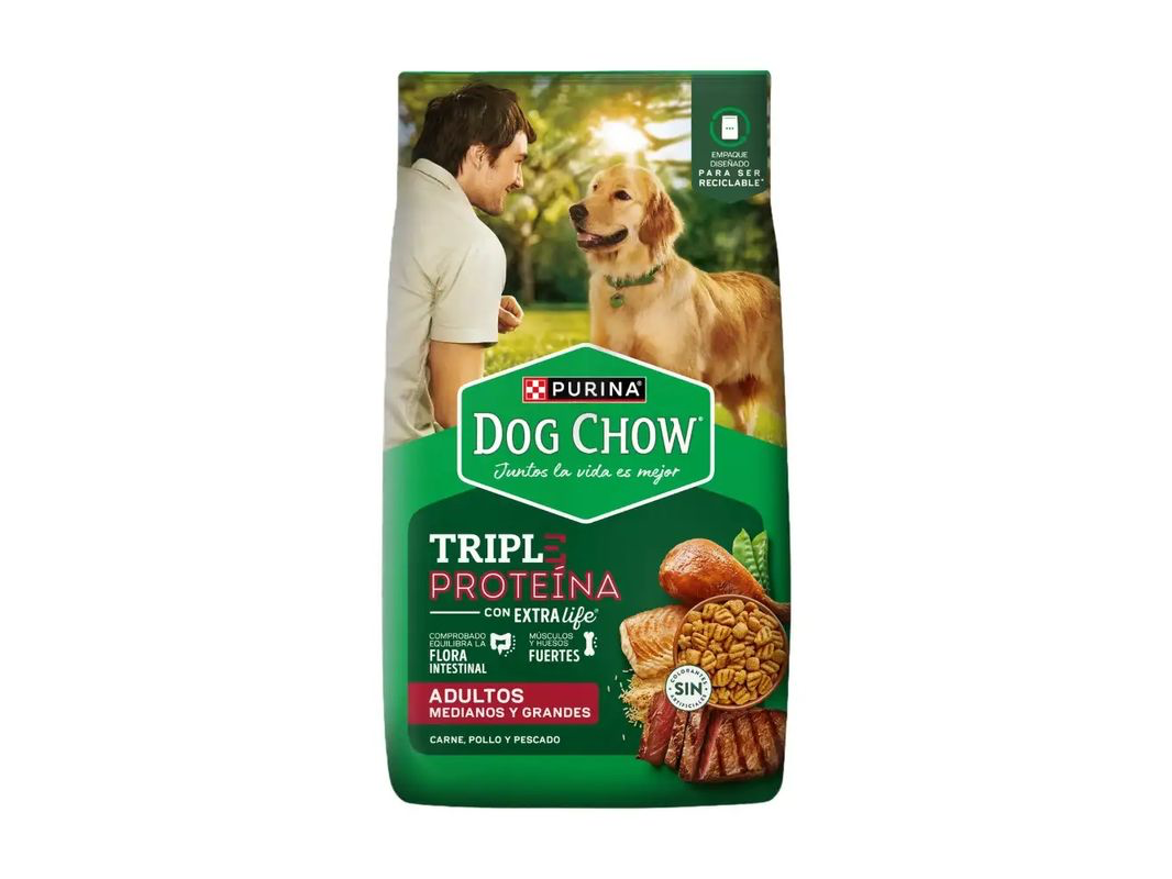 Dog Chow Carne, Pollo y Pescado x1Kg