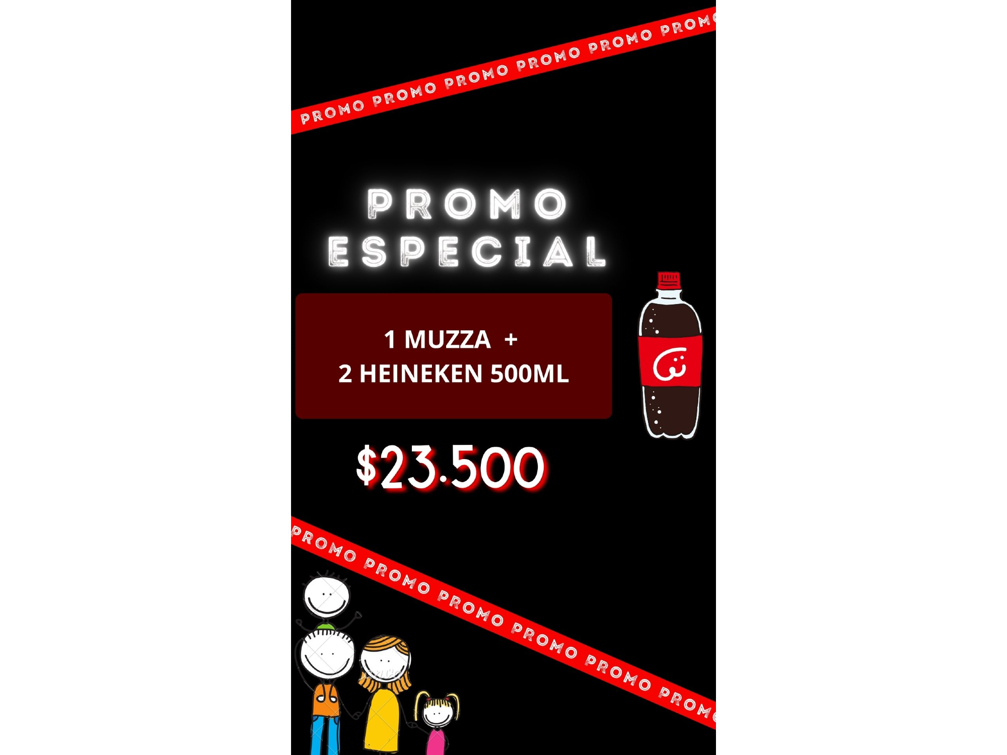 MUZZA + 2 HEINEKEN 500ML
