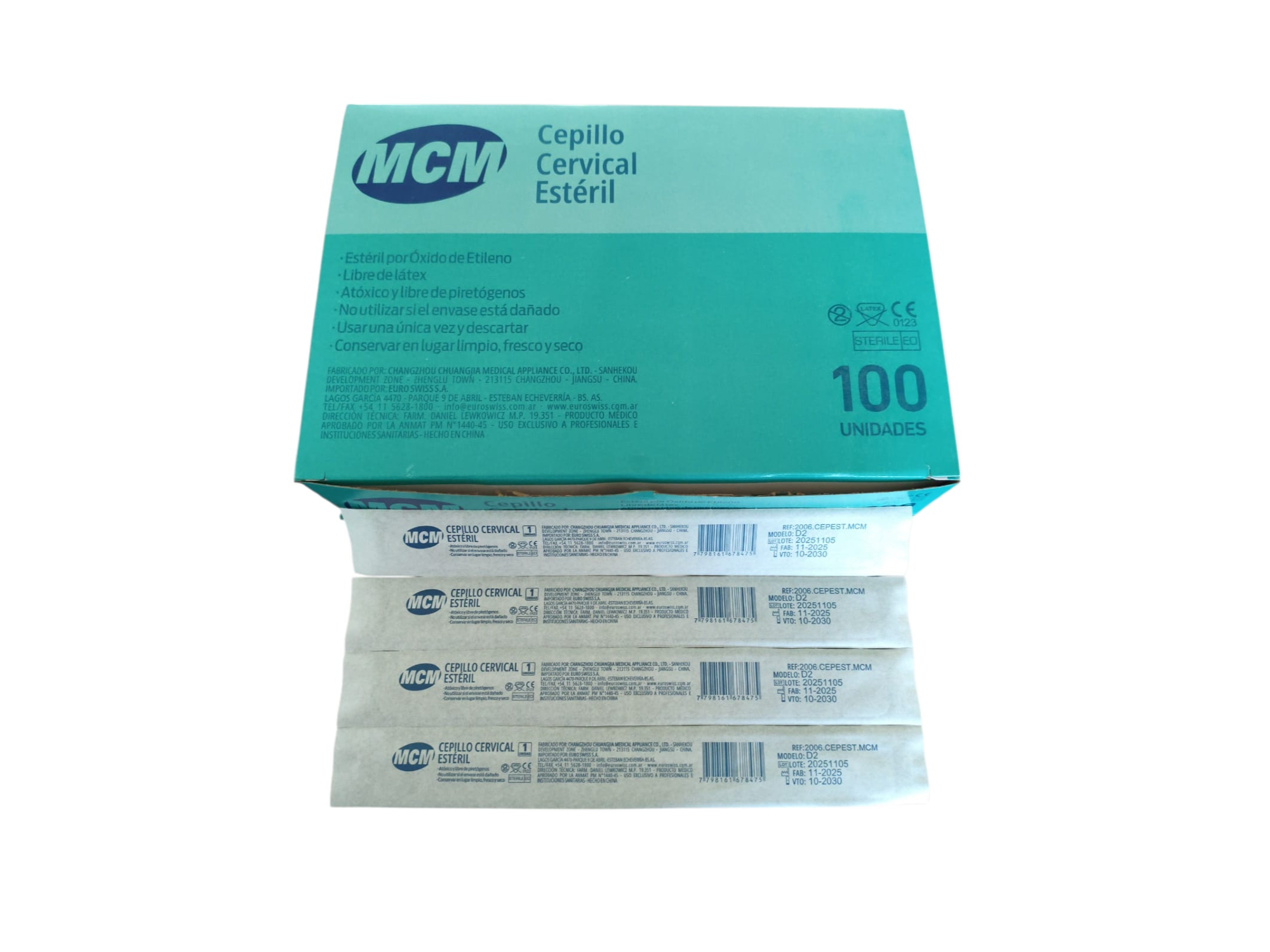Cepillo Endocervical Esteril Descartable X 100 Unidades