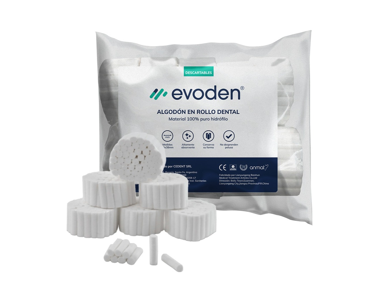 Algodon En Rollos X 500 Regular Odontologia Dental. Evodent